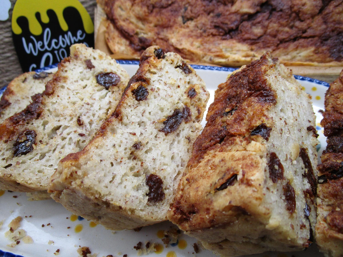 Gluten Free Cinnamon Raisin Bread, Dairy Free, Egg Free, Nut Free, Soy Free, Sulfite Free, Vegan, Low Fat, Low Carb, 4th of July Brunch,