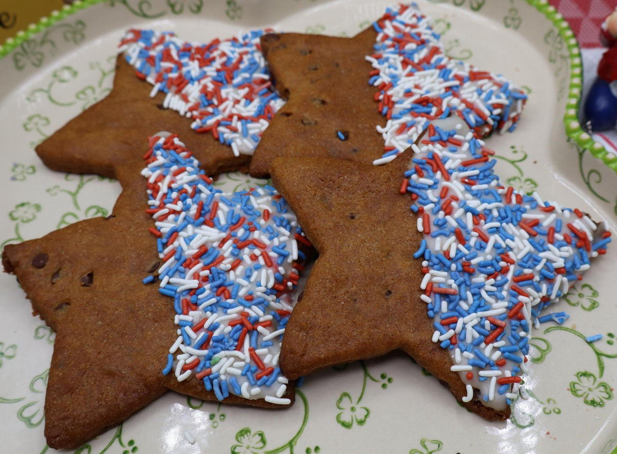 Gluten Free Chocolate Chip Cookie, Star, Dairy Free, Egg Free, Nut Free, Vegan, 4th of July, Independence Day, Stars & Stripes, Party Favors