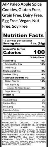 AIP Paleo Cookies, Apple Spice, Gluten Free, Dairy Free, Grain Free, Egg Free, Vegan, Tiger Nut Flour, Autoimmune Protocol, Cassava Free