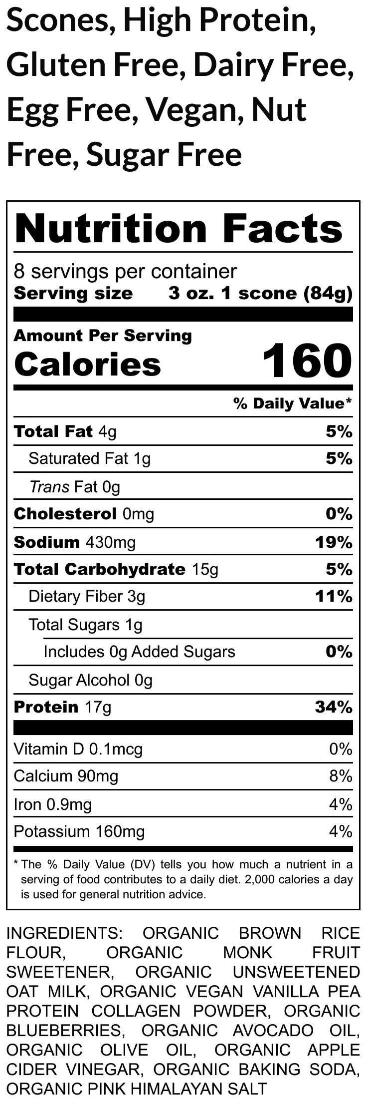 Gluten Free Scones, High Protein, Dairy Free, Sugar Free, Vegan, Nut Free, Egg Free, Fitness Snacks, Wild blueberry, Thanksgiving Deserts