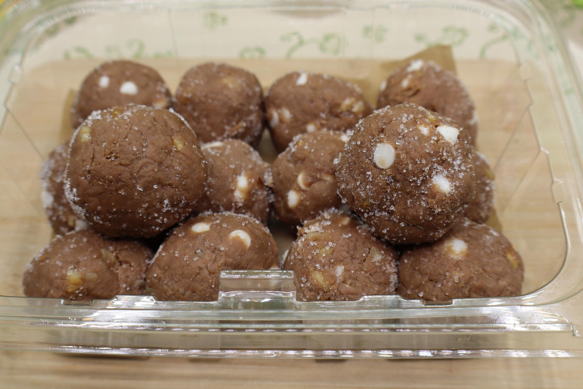 Gluten Free Protein Power Dough Balls, Rocky Road Cookie Dough, Sugar Free, Dairy Free, Egg Free, Vegan, Low Carb Fitness Snacks, Halloween