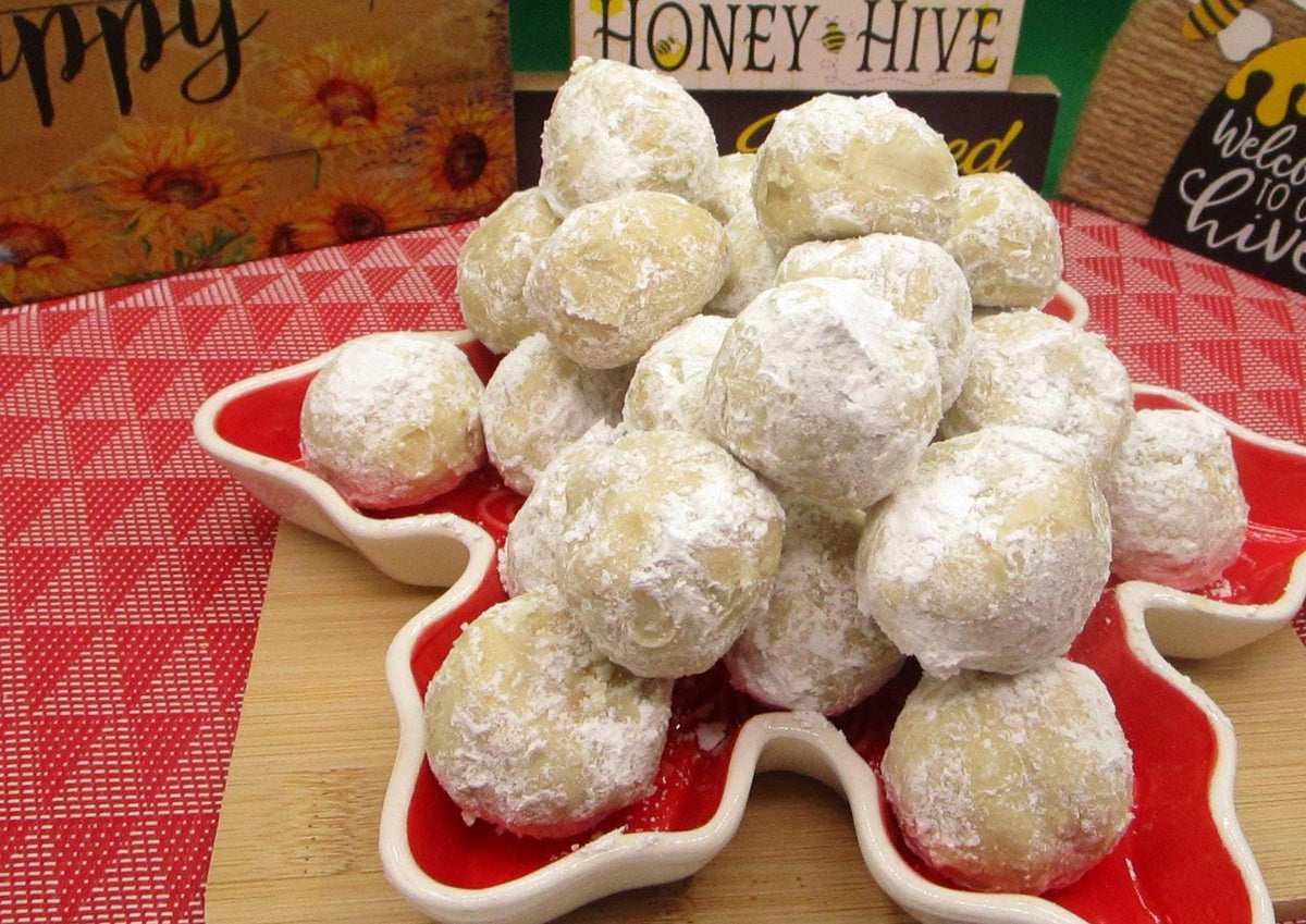 Sugar Free Mexican Wedding Cookies, Gluten Free, Dairy Free, Egg Free, Vegan, Russian Teacake, Low Fat, Holiday treat, Pecan Meltaway Cookie
