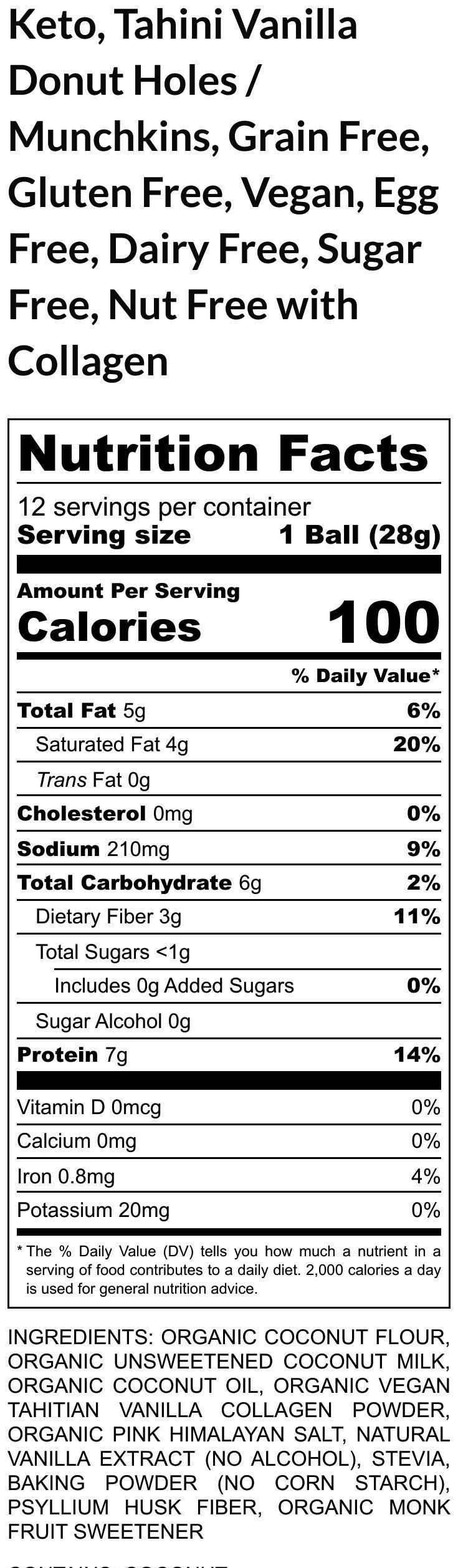 Glute Free Keto Munchkins, Salted Caramel, Grain Free, Sugar Free, Egg Free, Vegan, Dairy Free, Almond Free, Cassava Free, Low Carb snack