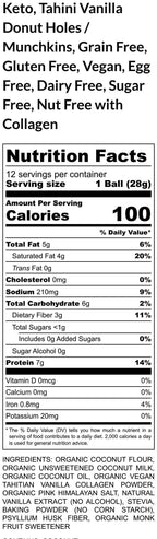 Glute Free Keto Munchkins, Salted Caramel, Grain Free, Sugar Free, Egg Free, Vegan, Dairy Free, Almond Free, Cassava Free, Low Carb snack