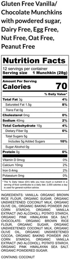 Gluten Free Munchkins, Dairy Free, Egg Free, Vegan, Chocolate, Vanilla, Cinnamon, Peanut Free, School Safe Snacks, Halloween class party