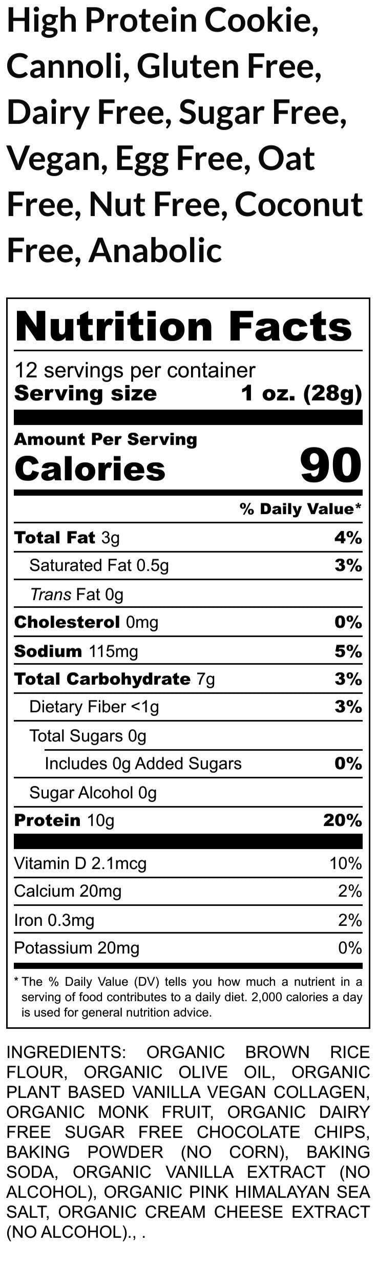 Gluten Free Protein Chocolate Chip Cookies, Sugar Free, Dairy Free, Vegan, Coconut Free, Fitness Snack, Office friendly, School Safe, July 4