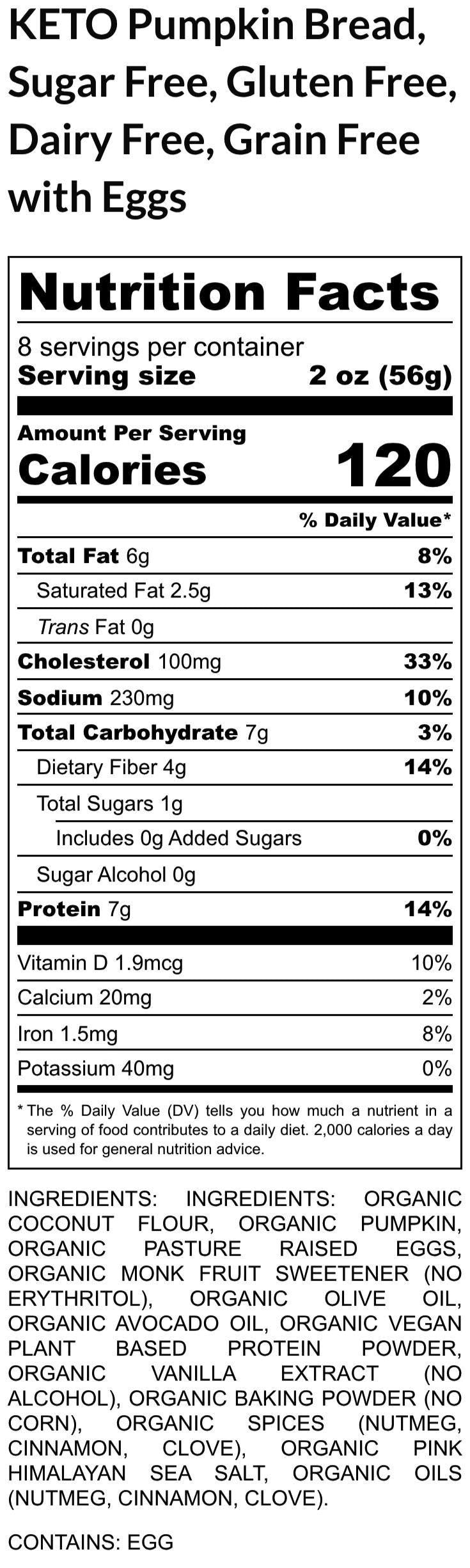 KETO Pumpkin Bread, Gluten Free, Dairy Free, Grain Free, Sugar Free, Erythritol Free, Low Carb, Nut Free, Almond Free, Warm Spice Dessert