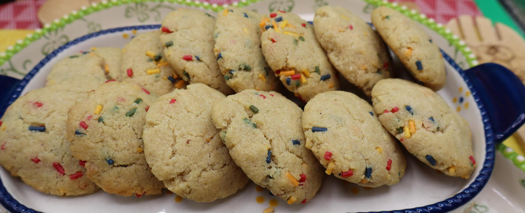 KETO Sugar Cookies, Vanilla Birthday Cake, Gluten Free, Grain free, Sugar Free, Egg Free, Vegan, Dairy Free, Low Carb Snack, Holiday Dessert