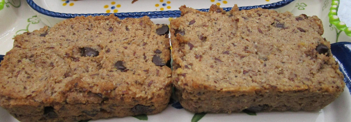 Gluten Free Protein Banana Bread, Mocha Chip, Sugar Free, Dairy Free, Grain Free, Egg Free, Nut Free, Vegan Fiber Fitness Snack, Fall brunch