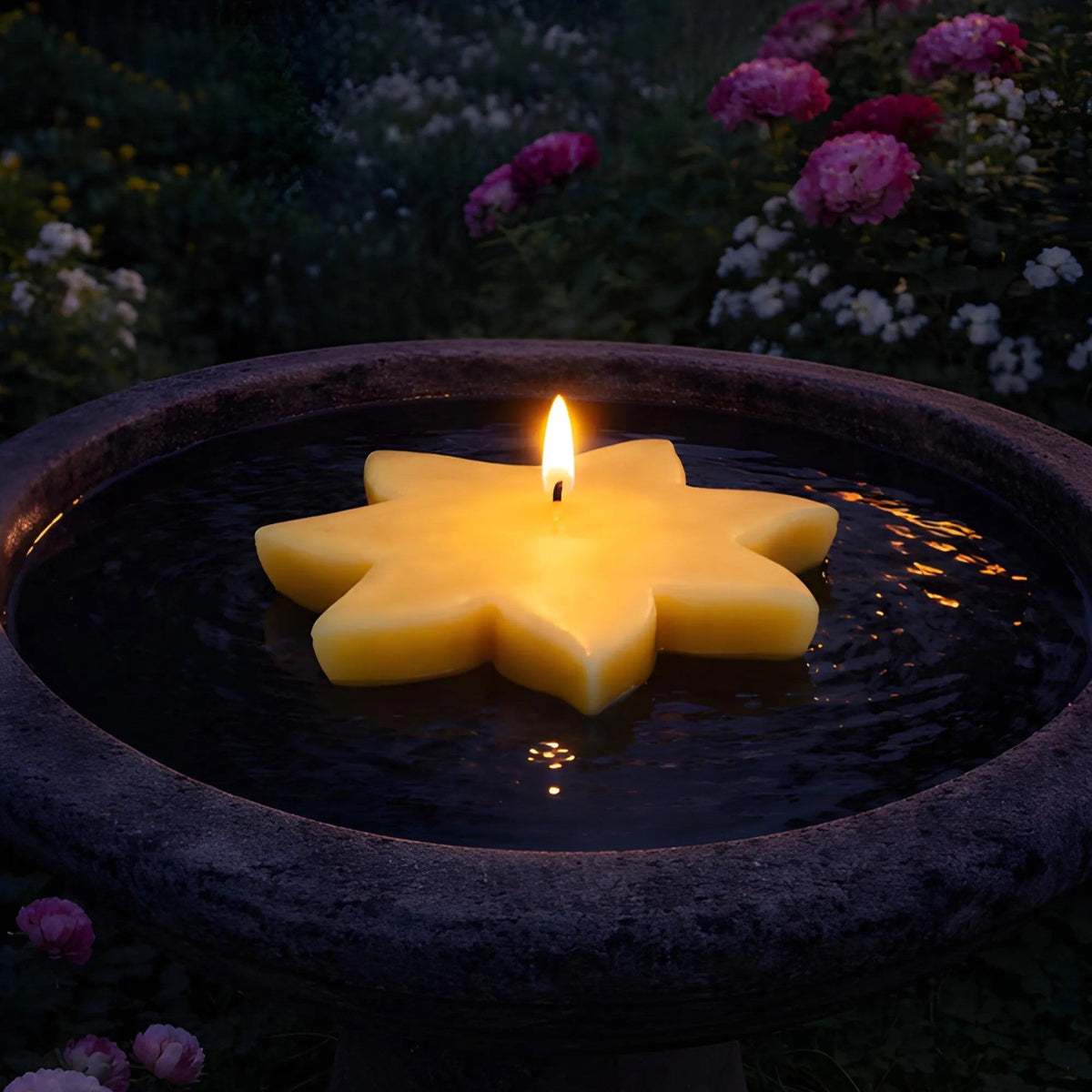 Large Floating Sun Beeswax Candle