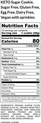 KETO Sugar Cookies, Vanilla Birthday Cake, Gluten Free, Grain free, Sugar Free, Egg Free, Vegan, Dairy Free, Low Carb Snack, Holiday Dessert