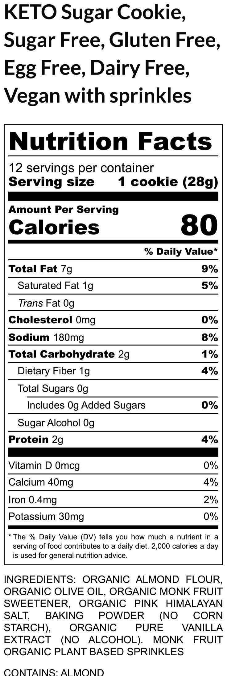 KETO Sugar Cookies, Vanilla Birthday Cake, Gluten Free, Grain free, Sugar Free, Egg Free, Vegan, Dairy Free, Low Carb Snack, Holiday Dessert