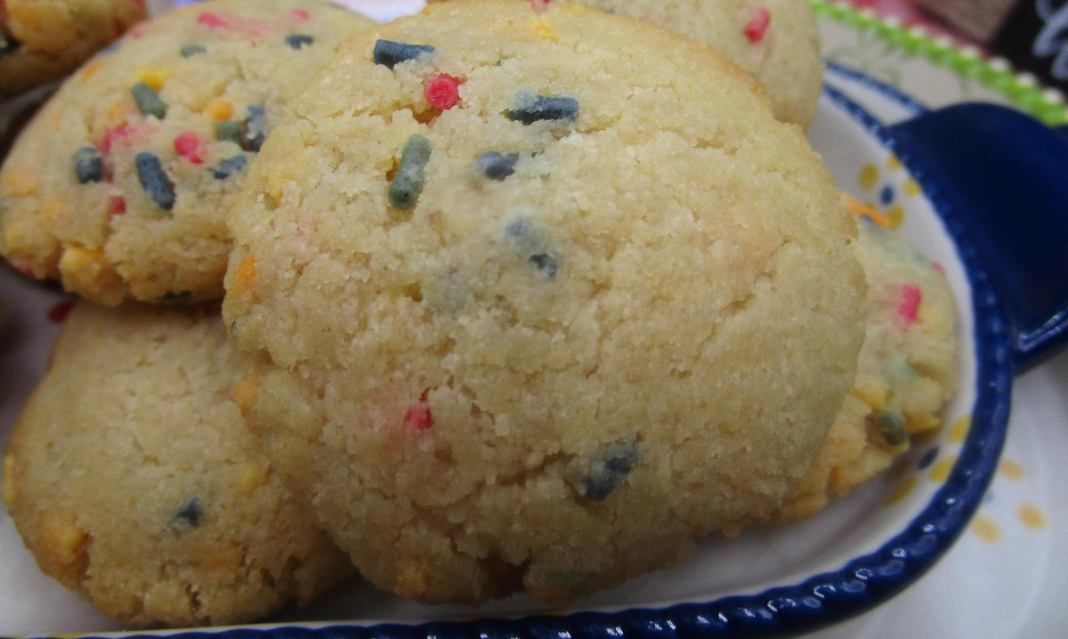 KETO Sugar Cookies, Vanilla Birthday Cake, Gluten Free, Grain free, Sugar Free, Egg Free, Vegan, Dairy Free, Low Carb Snack, Holiday Dessert
