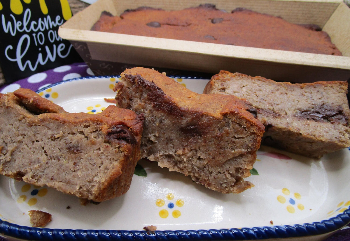 Keto Mocha Chocolate Chip Banana Bread, Gluten Free, Grain Free, Dairy Free, Egg Free, Sugar Free, Low carb, Vegan Collagen, Healthy Snack