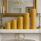 4 Inch Wide Yellow Beeswax Pillar Candles