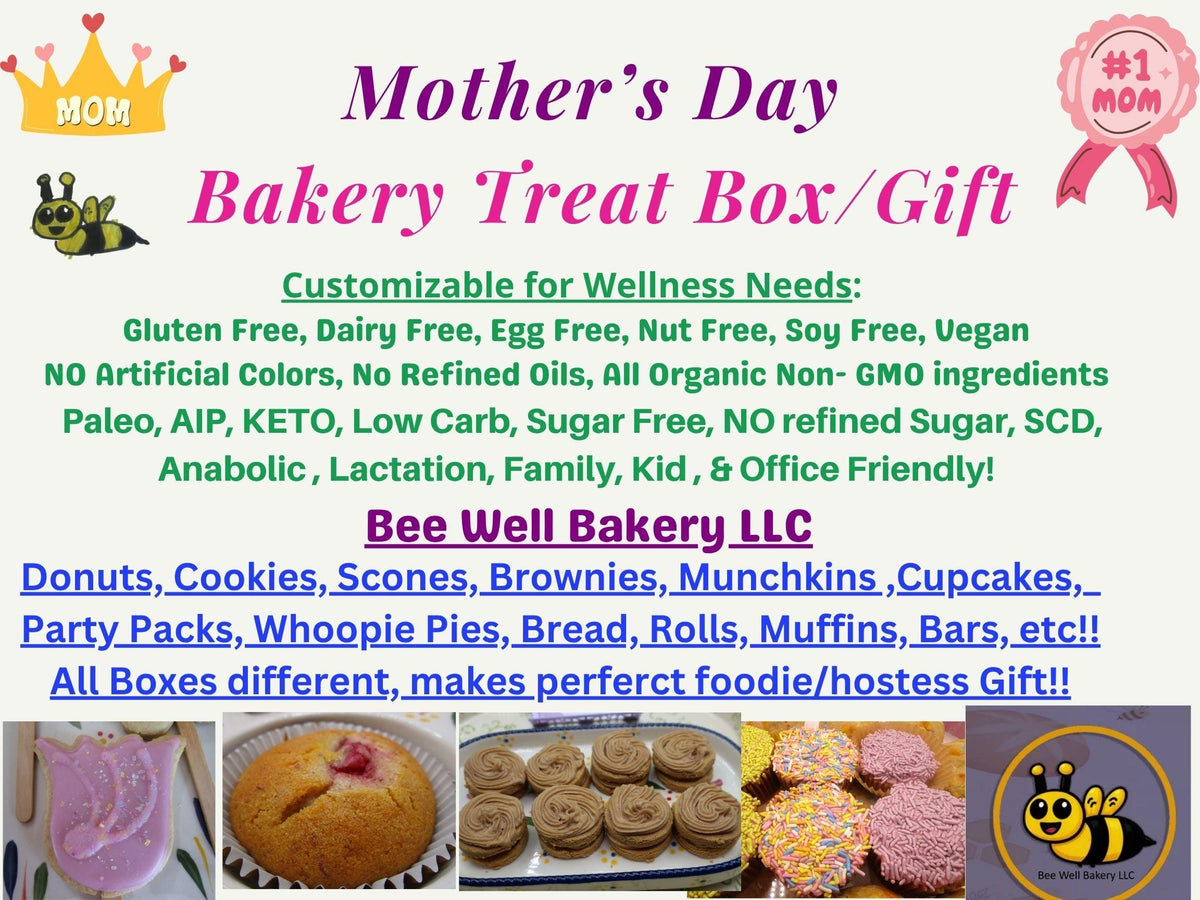 Mother's Day Gift, Bakery Box, Gluten Free, Dairy Free, Egg Free, Vegan, Nut Free, Keto, AIP Paleo, Healthy Snacks, Cookies, Brownies, Cakes
