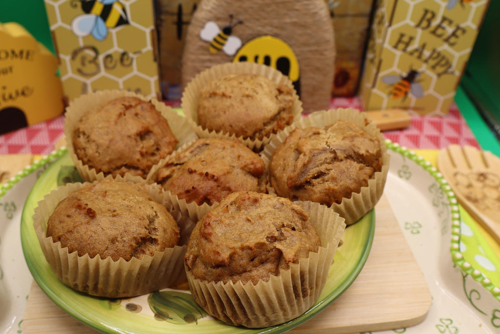 Gluten Free Banana Muffins, Vegan, Egg Free, Dairy Free, Nut Free, Low-Fat snacks, Healthy Breakfast, Low FODMAP, No refined sugars, Brunch