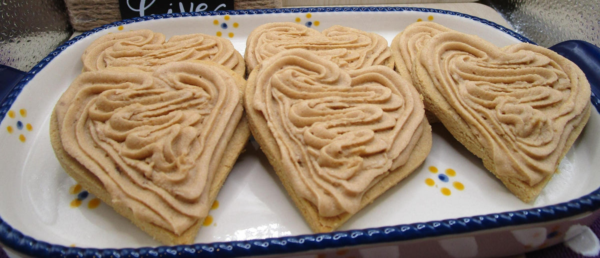 AIP Paleo Maple Frosted Sugar Cookie, Hearts, Gluten Free, Vegan, Grain Free, Egg Free, Nut free, Dairy Free, Love Wedding Anniversary Gifts