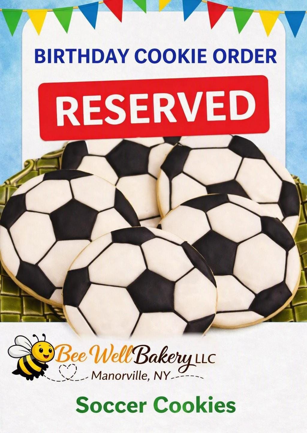 Custom Order, Soccer Iced Sugar Cookies, Gluten Free, Dairy Free, Egg Free, Vegan, Nut Free, Boys Birthday Party, School Safe, Organic