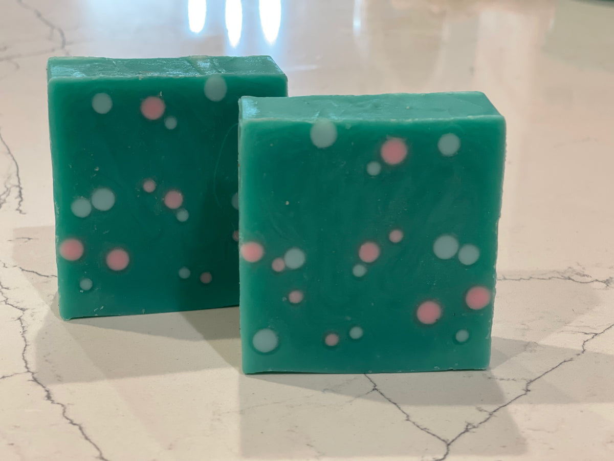 Polka Dot Sweet Nectar Luxury Handmade Soap with glow in the dark dots