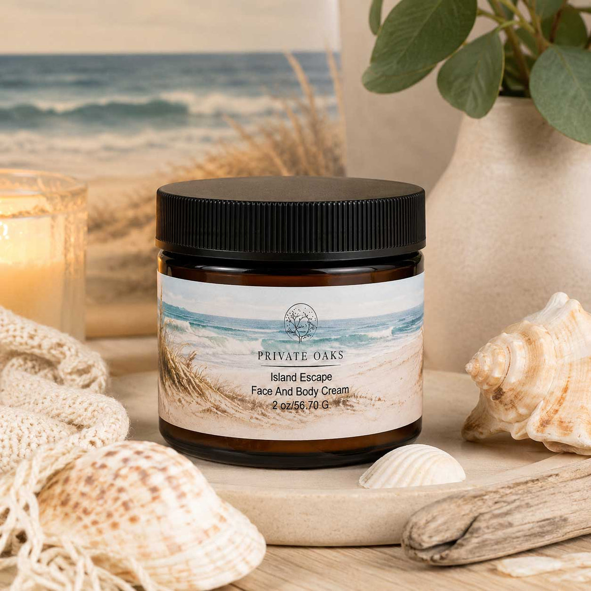 Island Escape Face & Body Cream | 2oz | Multiple Skin Types | Private Oaks Soap Co.