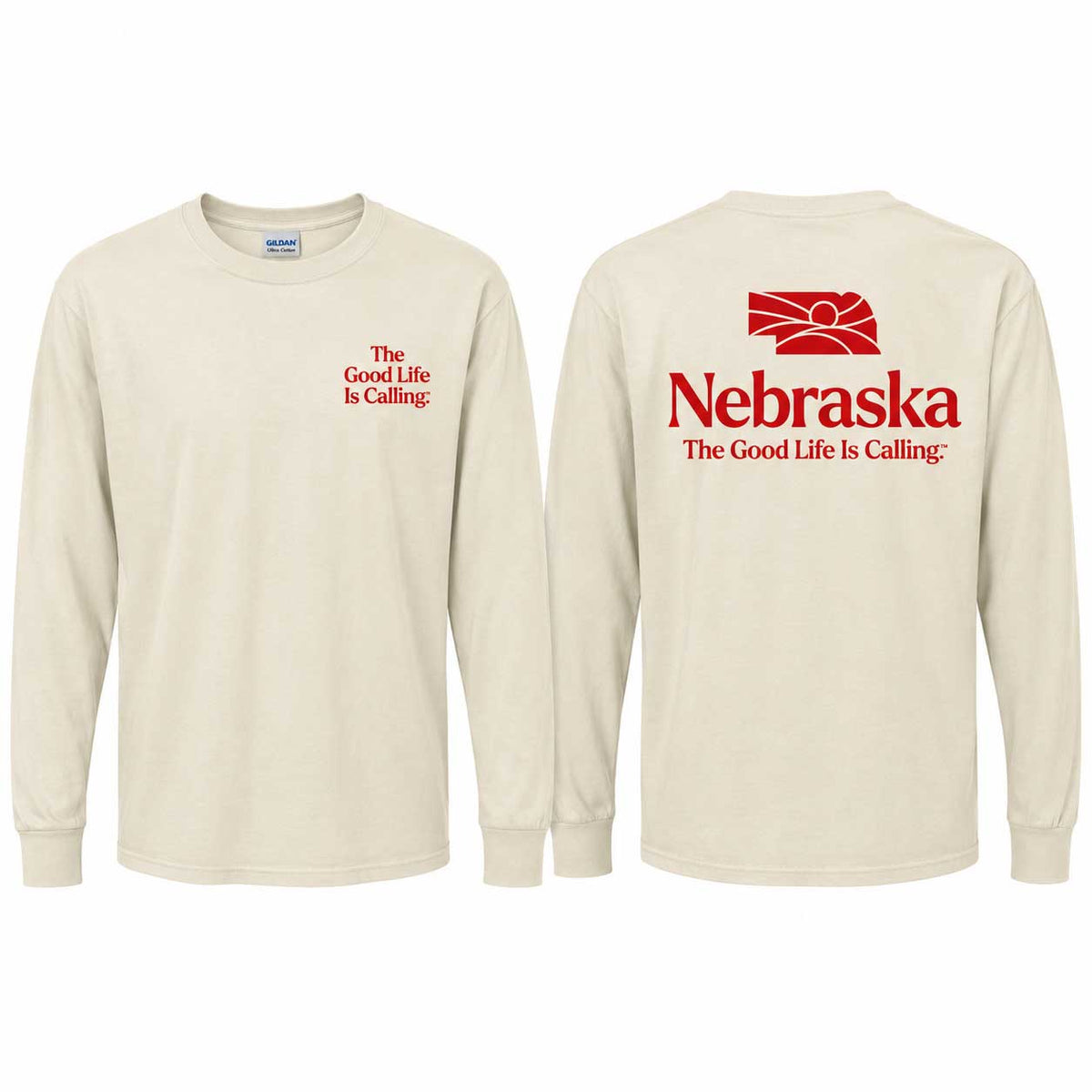 Nebraska Long Sleeve Shirt | Ivory | Nebraska Department of Economic Development