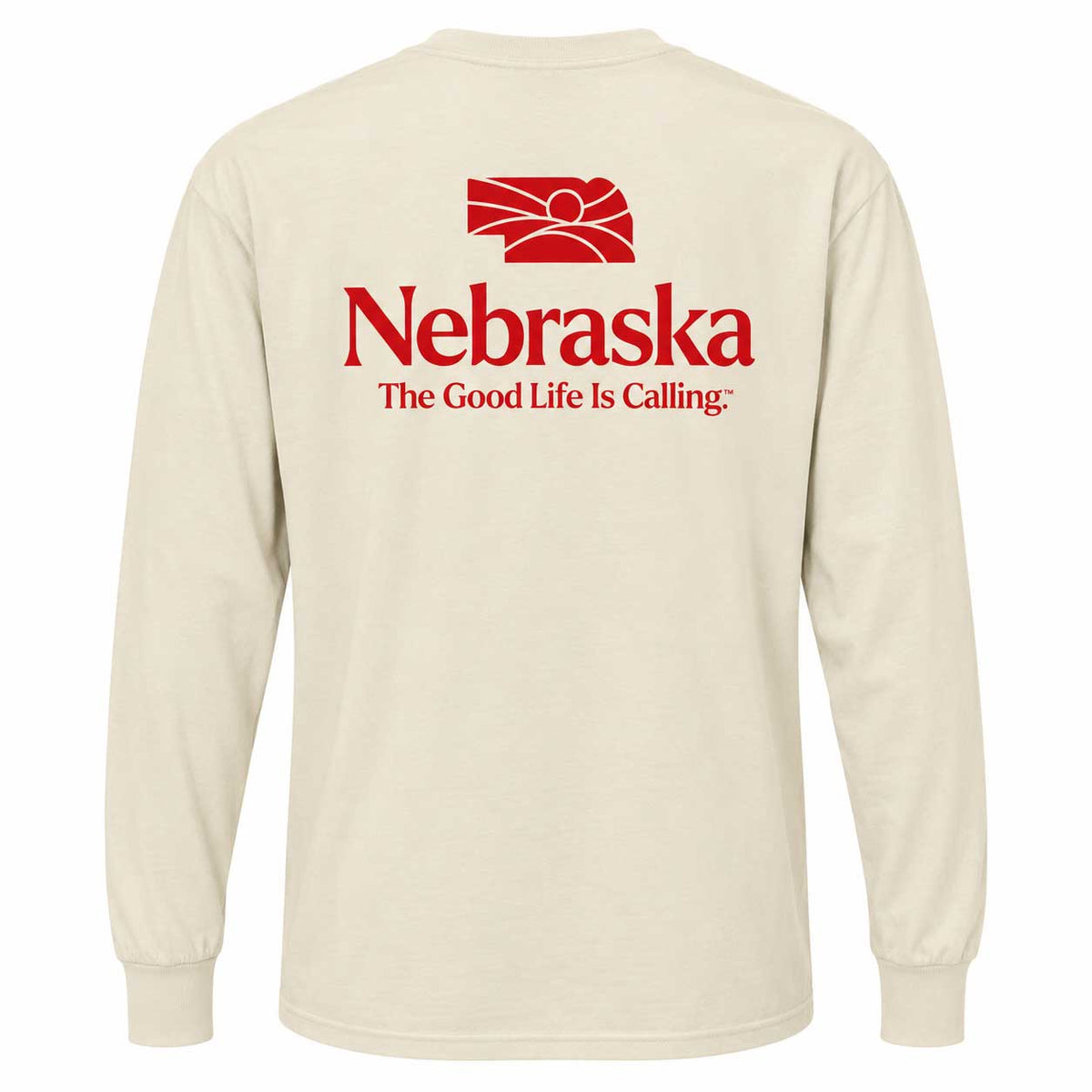 Nebraska Long Sleeve Shirt | Ivory | Nebraska Department of Economic Development