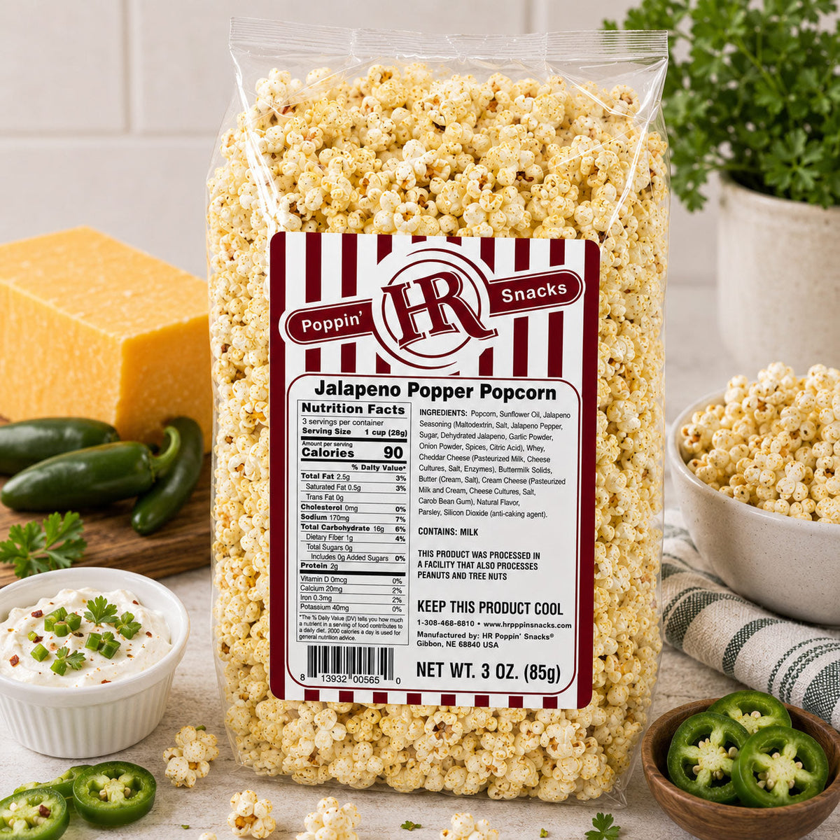 Jalapeno Popper Popcorn | 3 oz | HR Poppin' Snacks