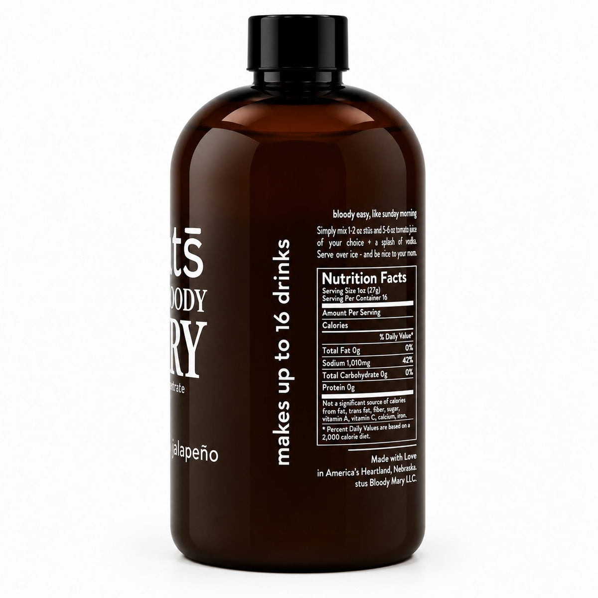 Bloody Mary Concentrate Bundle | Original and Smoked Jalapeno | 16 oz | Stus Bloody Mary, Inc.