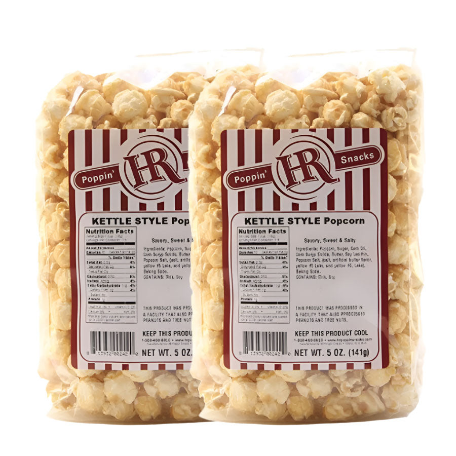 Kettle Popcorn | 5 oz | Pack of 2 | HR Poppin' Snacks