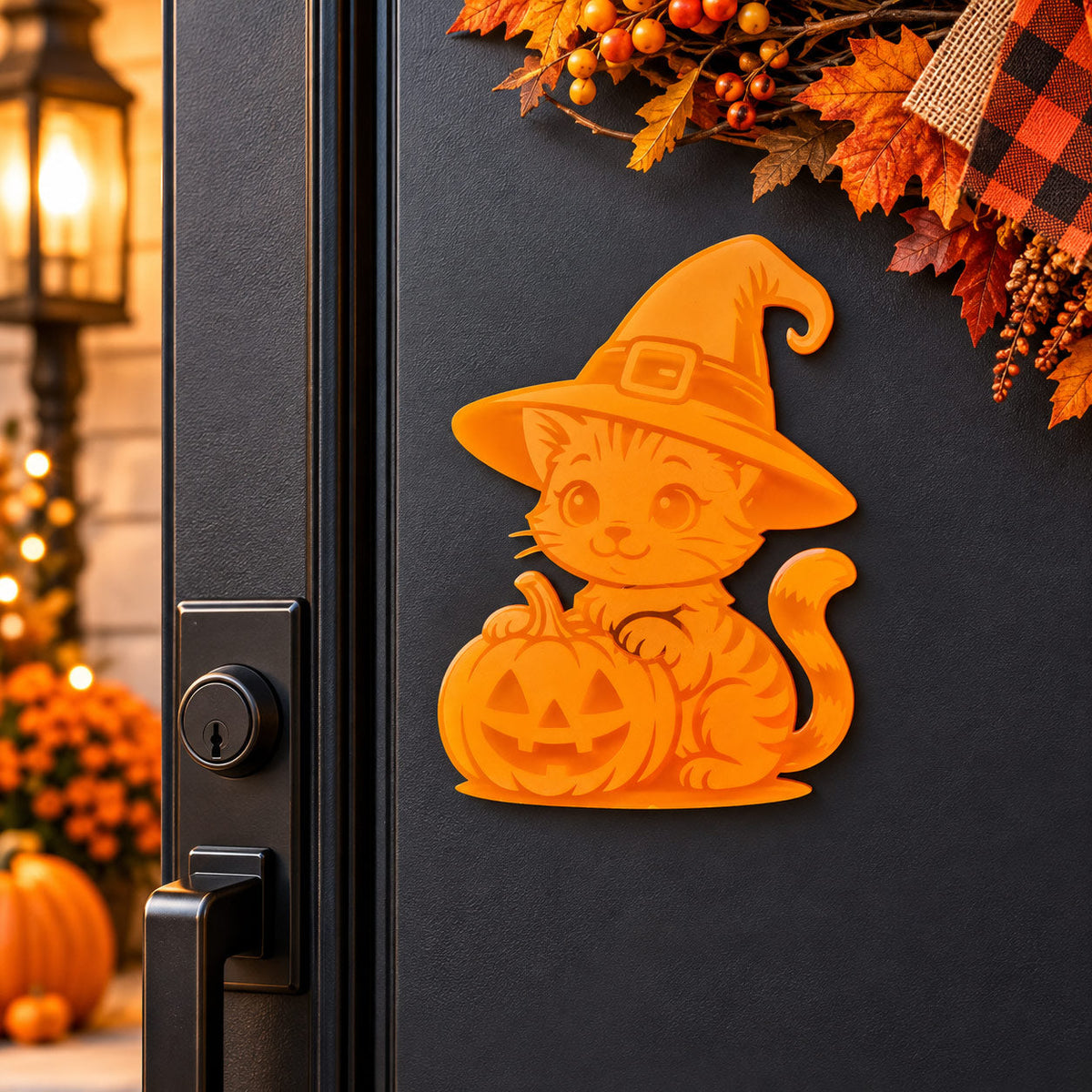 Fall Kitten Magnetic Plaque | 3.5" x 5" | Glowing Creation