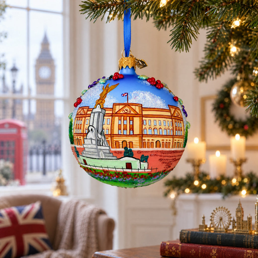Buckingham Palace, London Landmark, UK Glass Ball Christmas Ornament