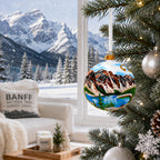 Banff National Park, Alberta, Canada Glass Christmas Ornament