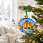 Brandenburg Gate, Berlin, Germany Glass Christmas Ornament