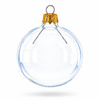 Set of 6 Clear Glass Ball Christmas Ornaments 2.4 Inches