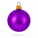 Set of 6 Matte Purple Glass Ball Christmas Ornaments 2.4 Inches