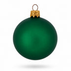 Set of 6 Matte Green Glass Ball Christmas Ornaments 2.4 Inches
