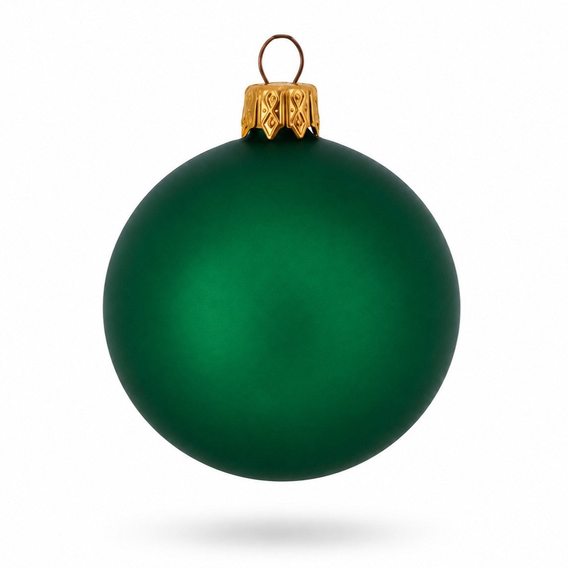 Set of 6 Matte Green Glass Ball Christmas Ornaments 2.4 Inches