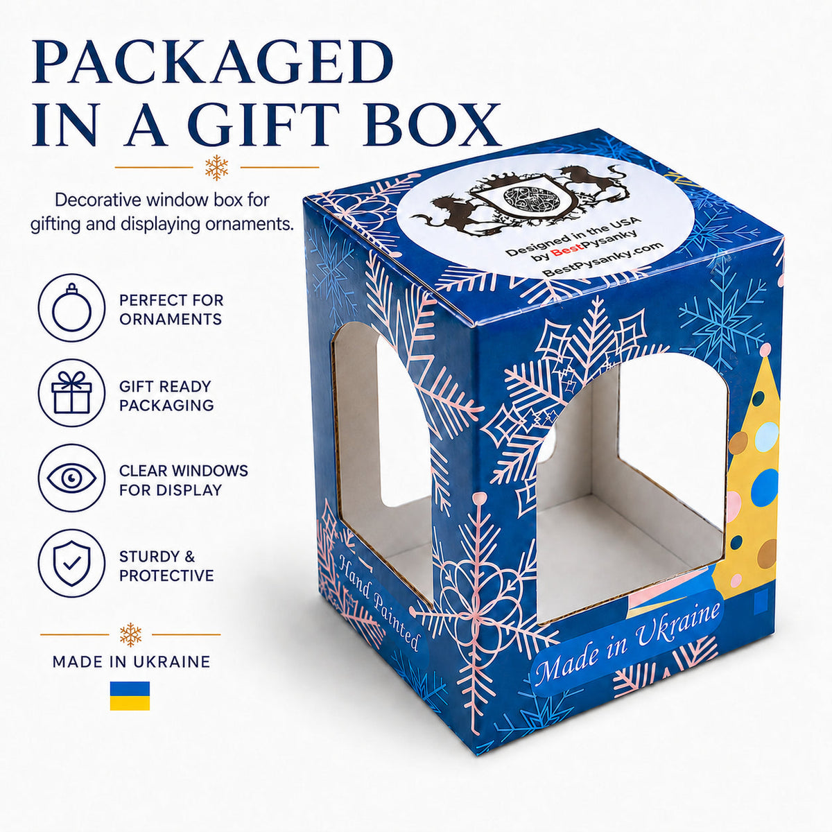 Blue Gem Accents and Gold Swirls on Red Glass Ball Christmas Ornament 3.25 Inches