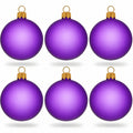 Set of 6 Translucent Purple Glass Ball Christmas Ornaments 2.4 Inches (031)