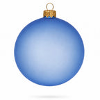 Set of 6 Translucent Light Blue Glass Ball Christmas Ornaments (050)