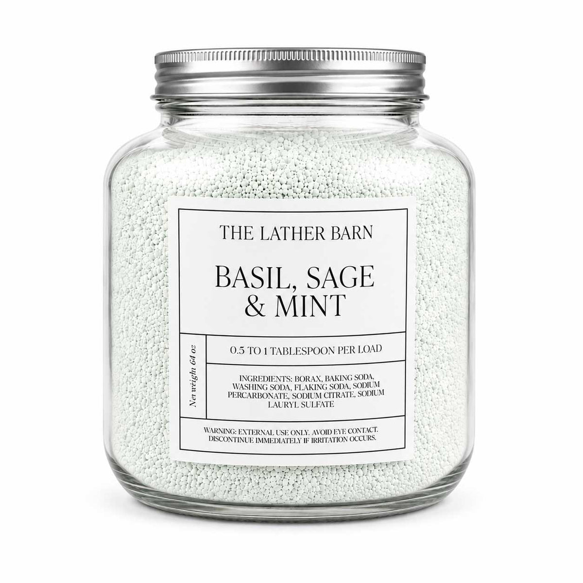 Natural Laundry Detergent | Basil, Sage & Mint | 64 oz | The Lather Barn