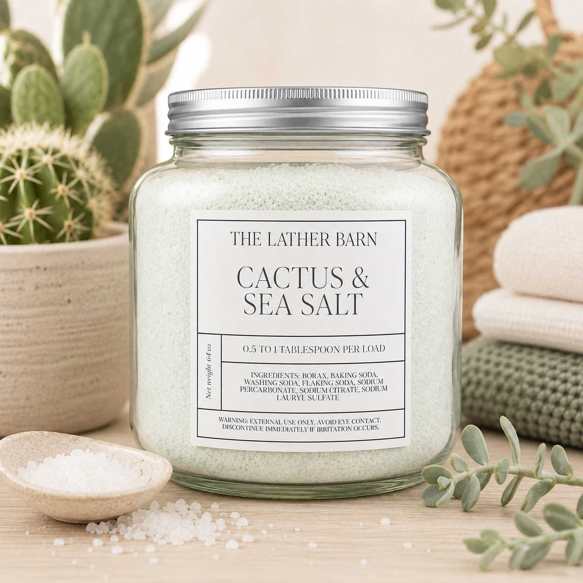 Natural Laundry Detergent | Cactus & Sea Salt | 64 oz | The Lather Barn