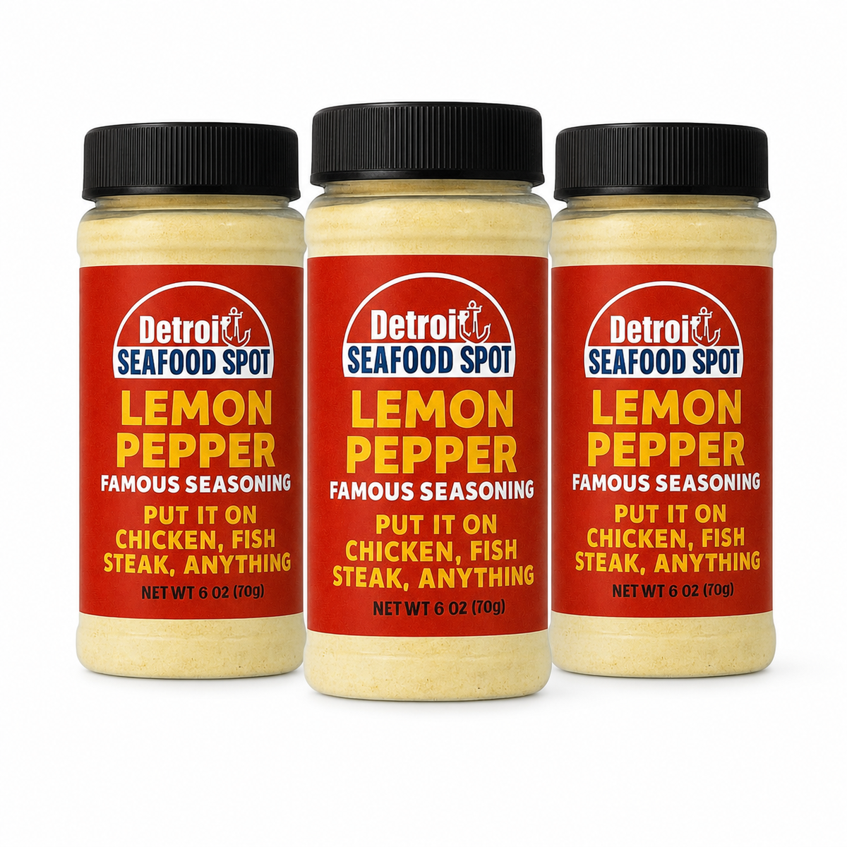 Detroit Seafood Spot Lemon Pepper Seasoning — 1, 3, 4 or 5 Bottles (16 oz / 1 lb Each)