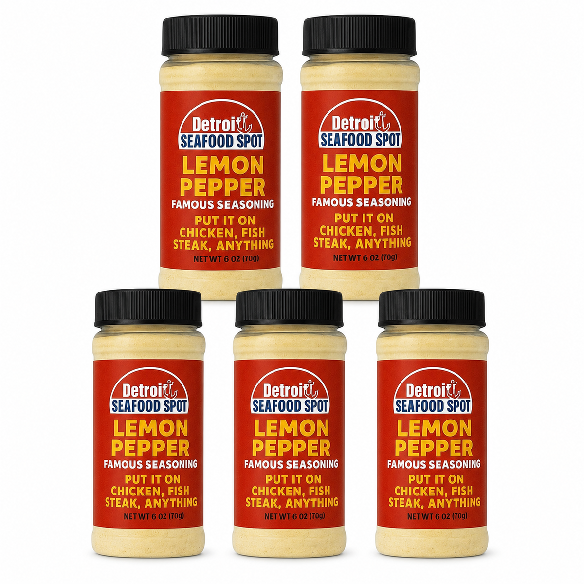 Detroit Seafood Spot Lemon Pepper Seasoning — 1, 3, 4 or 5 Bottles (16 oz / 1 lb Each)