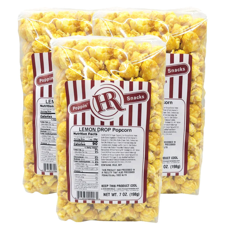 Lemon Popcorn | Pack of 3 | 7 oz | HR Poppin' Snacks