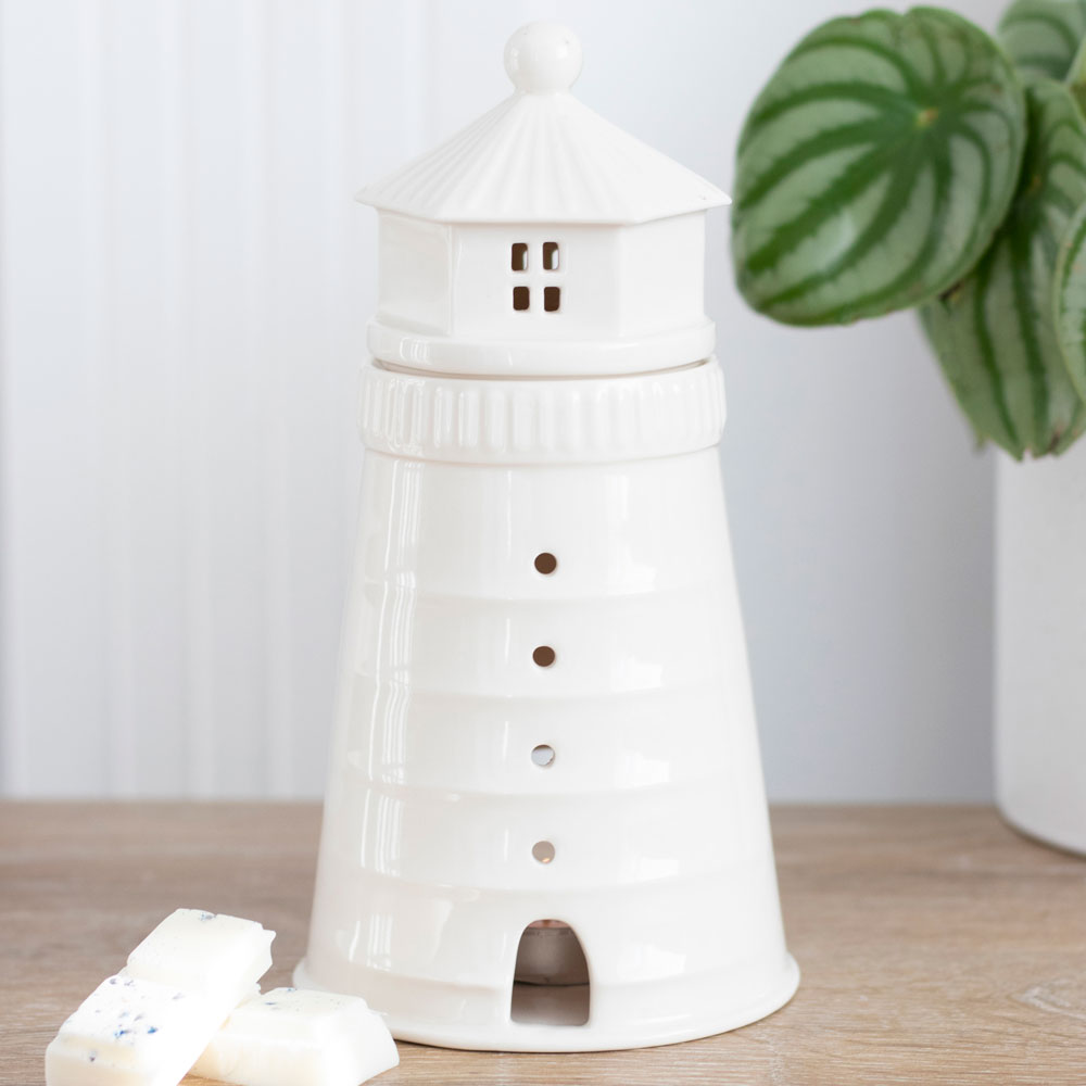 Nautical White Lighthouse Oil Burner and Wax Warmer