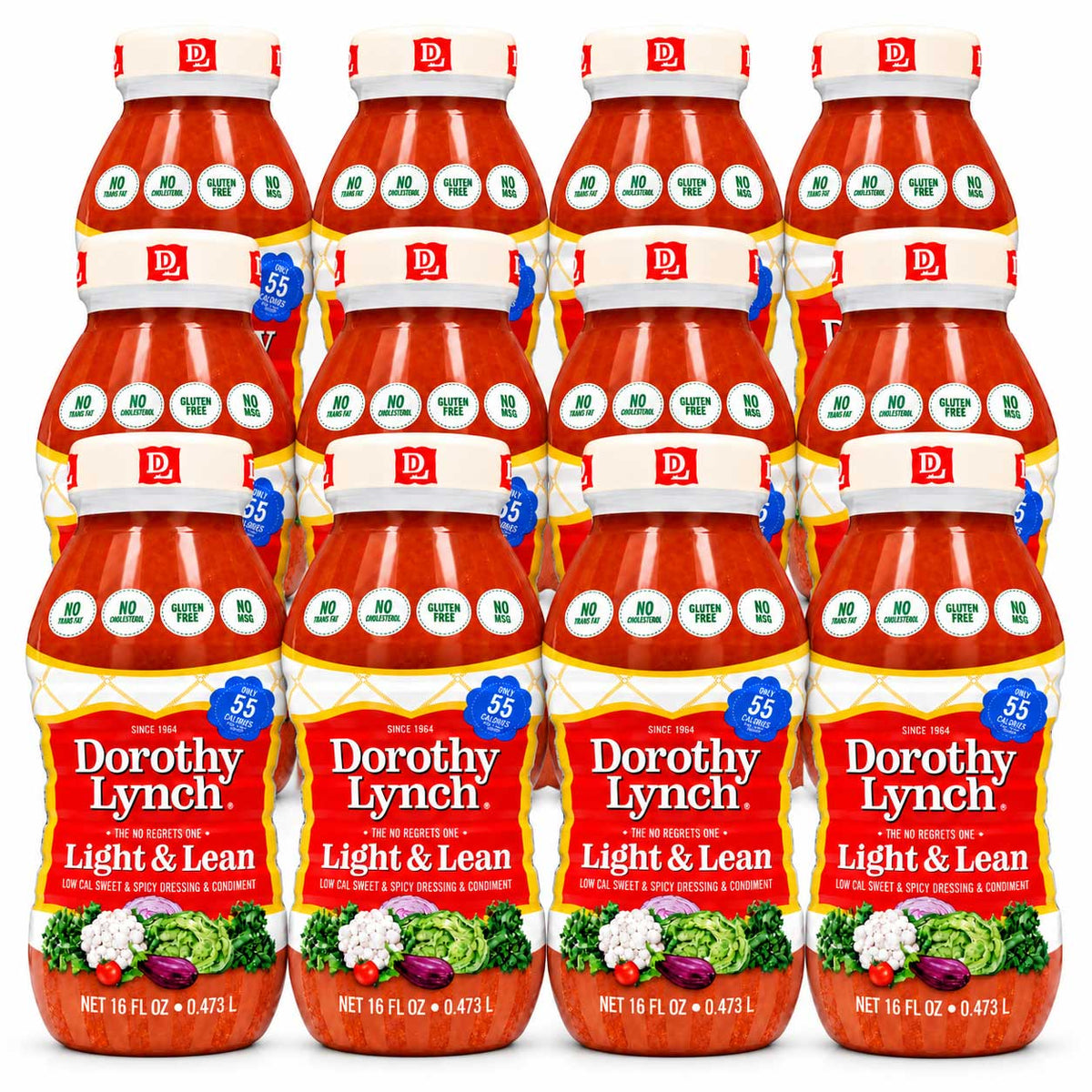 Light and Lean Dorothy Lynch Salad Dressing | Pack of 12 | 16 oz | Gluten Free