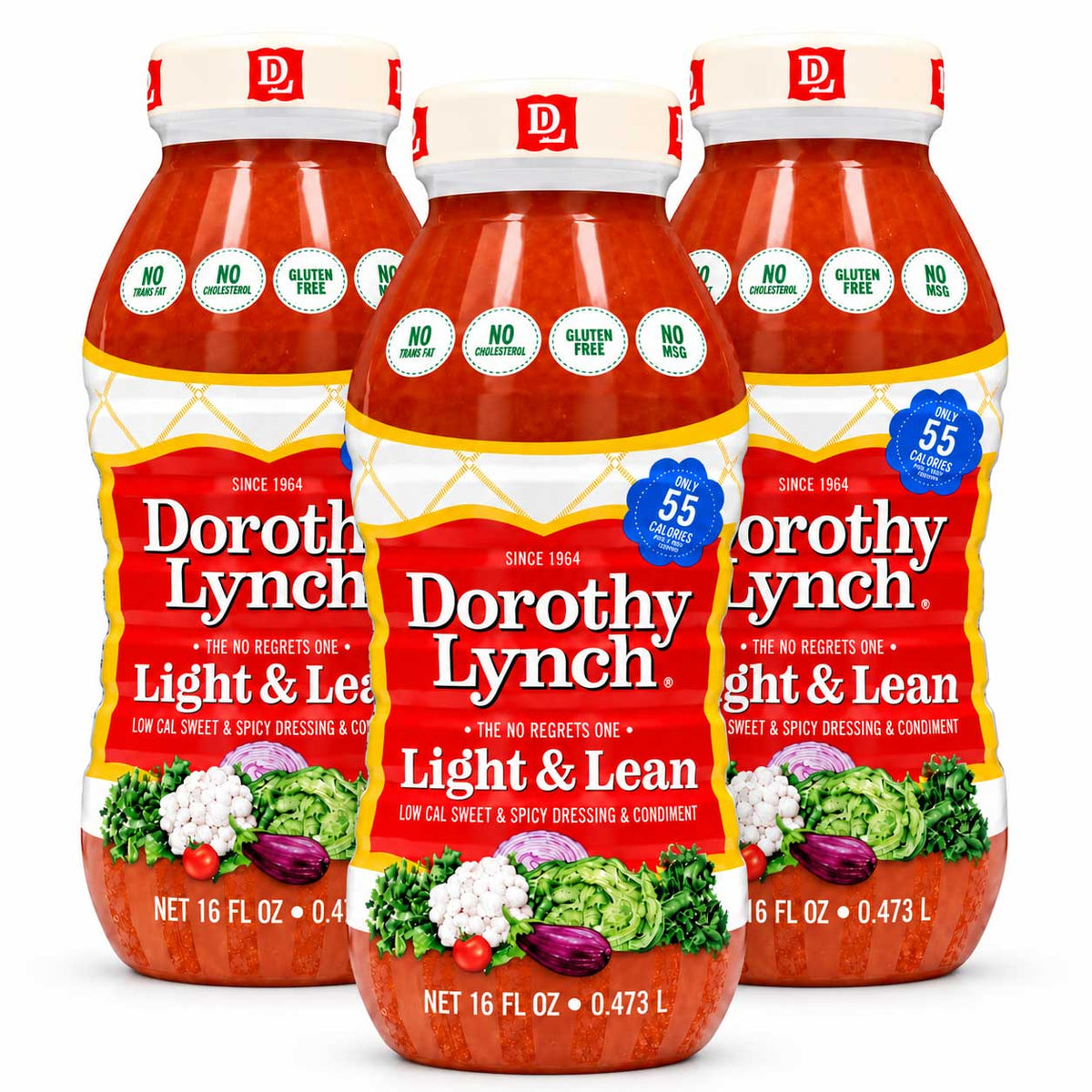 Light and Lean Dorothy Lynch Salad Dressing | Pack of 3 | 16 oz | Gluten Free