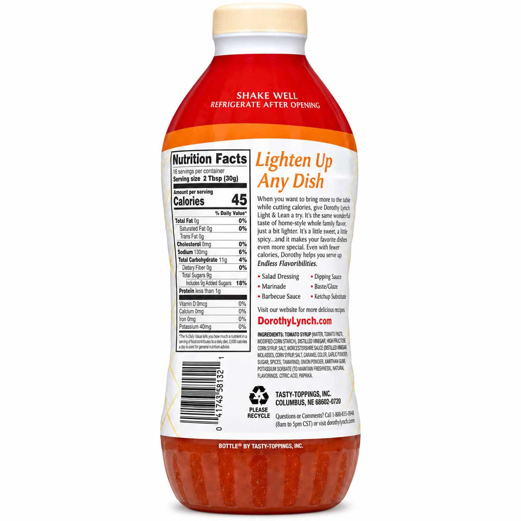 Light and Lean Dorothy Lynch Salad Dressing | Pack of 2 | 32 oz | Gluten Free